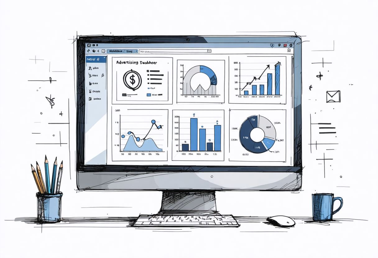 PPC advertising dashboard with charts