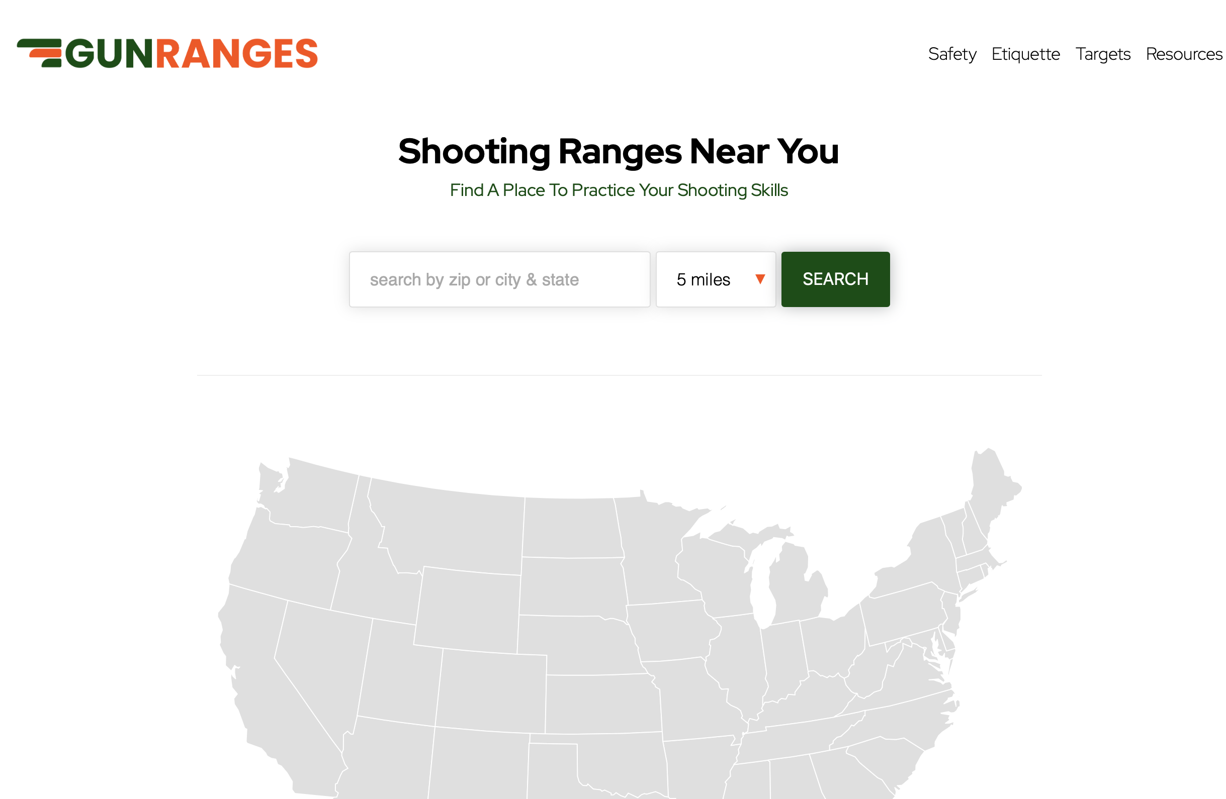 Gun Ranges Directory Website Screenshot